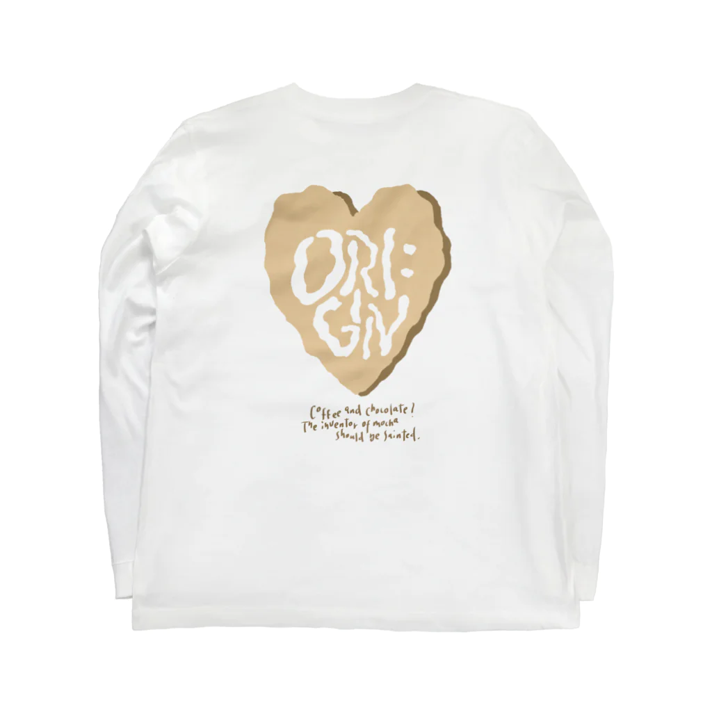 ORIGIN.のoriginT 茶 両面プリント ロングスリーブTシャツの裏面