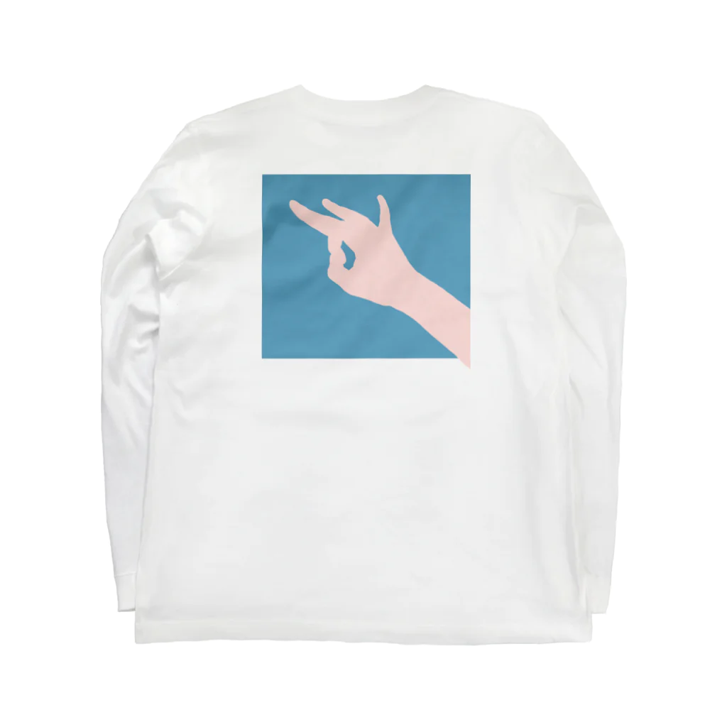 描く撮るのでこぴん バックプリント Long Sleeve T-Shirt :back