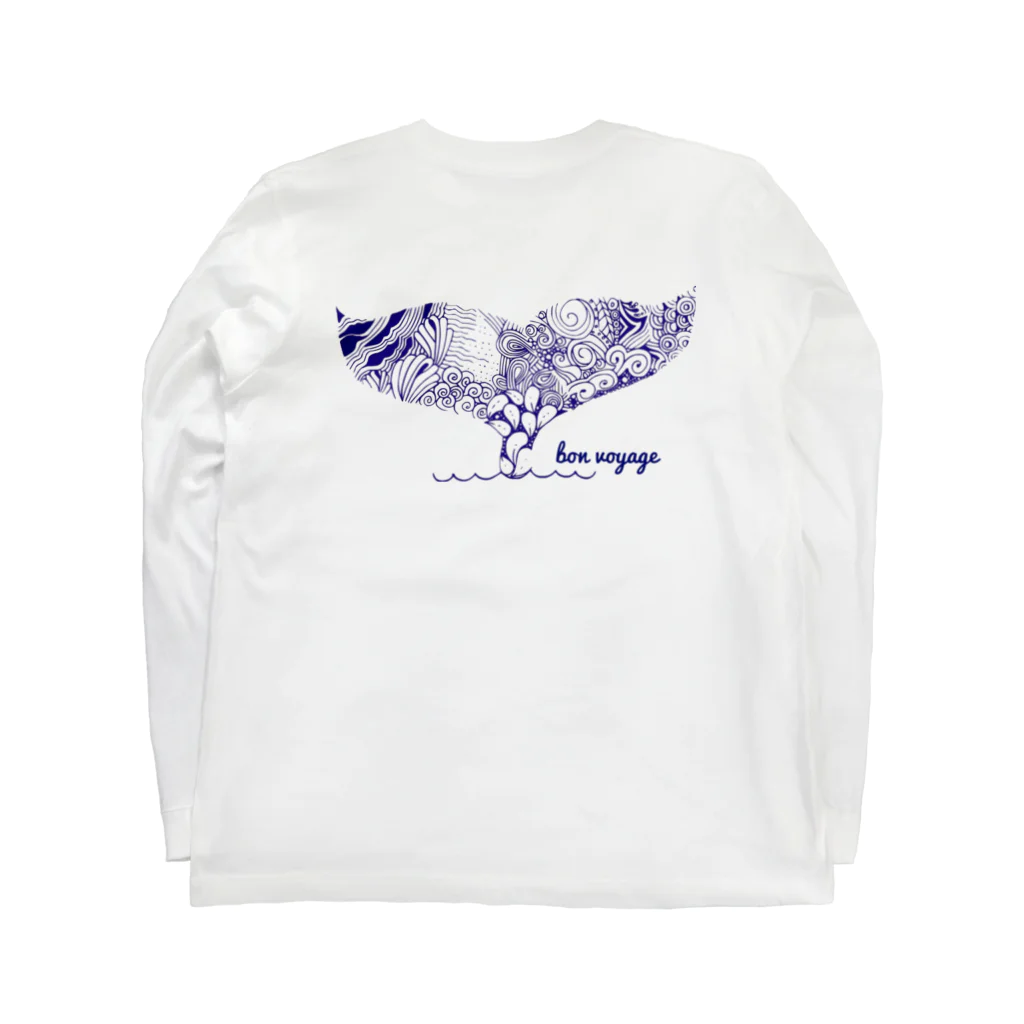 Shioneのくじらてーる　ぶるー Long Sleeve T-Shirt :back