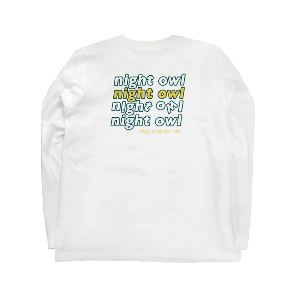 night owlのpop tee (green & yellow) Long Sleeve T-Shirt :back