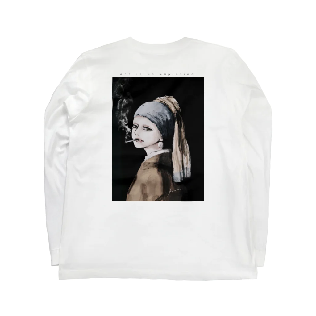 Ran.の真珠の耳飾りの少女#smoker Long Sleeve T-Shirt :back