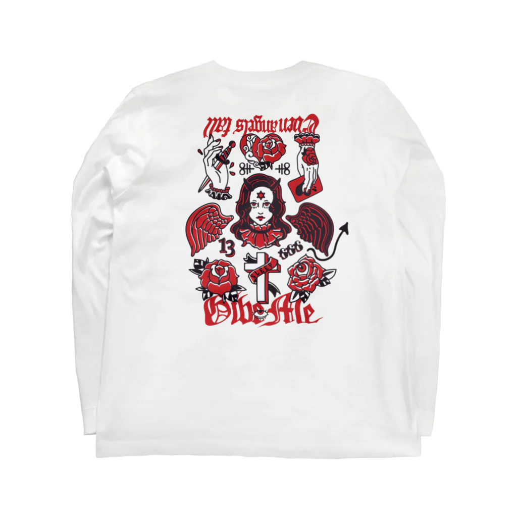 key_artの魔女　Red Black Long Sleeve T-Shirt :back