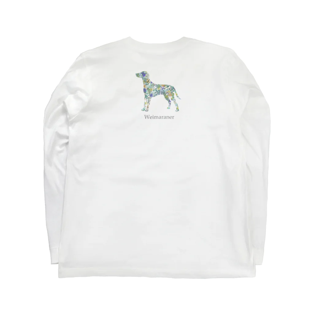 AtelierBoopのボタニカル ワイマラナー Long Sleeve T-Shirt :back