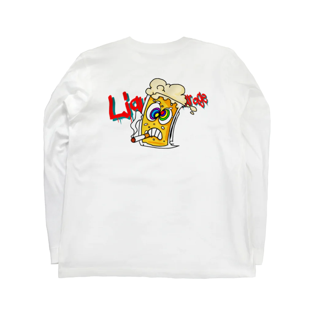 Liquid Courage officialのビールくん L/S Long Sleeve T-Shirt :back