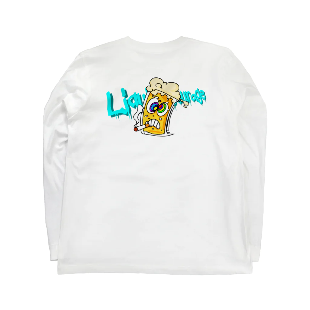 Liquid Courage officialのビールくん L/S Long Sleeve T-Shirt :back