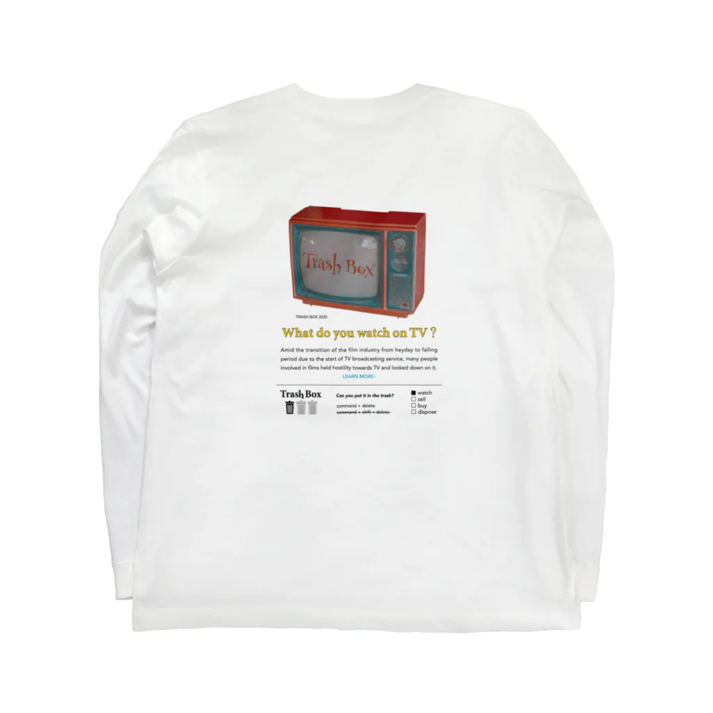 Trash BoxのLong T-shirt White. “TV” ロングスリーブTシャツの裏面