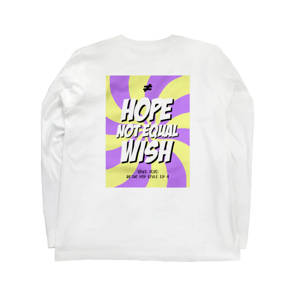 HOPE NOT EQUAL WISHのretro pop style ep4 / yellow x purple Long Sleeve T-Shirt :back