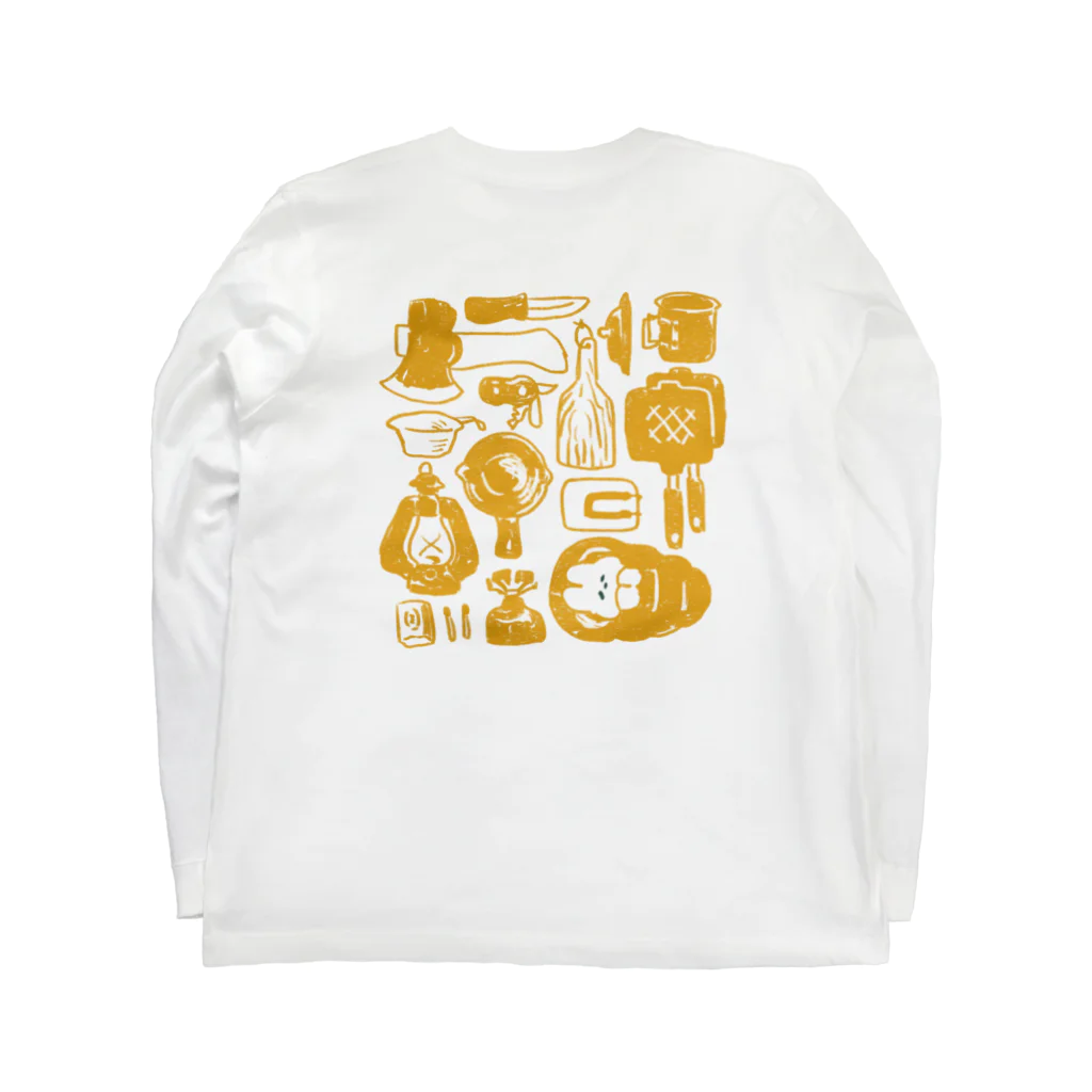 pupuku(ぷぷく)のテント泊するうさぎ⛺️(黄) ロングスリーブTシャツの裏面