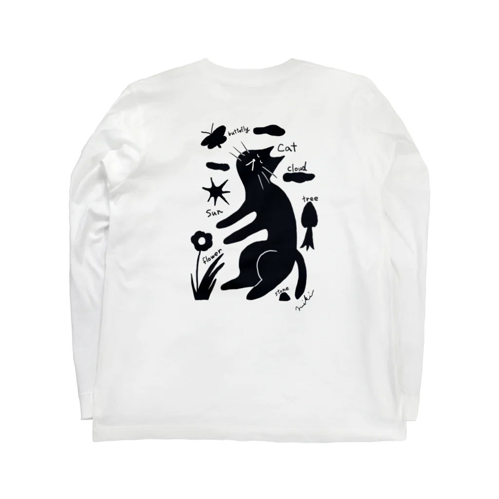 mikitoartの立ち寝ネコ Long Sleeve T-Shirt :back