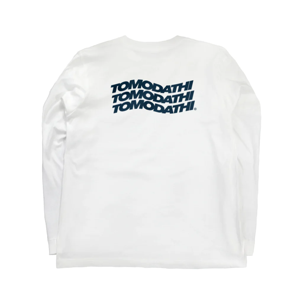 KOJI OSHIRO_WEB STOREのTOMODATHI wave WHITE×NAVY ロングスリーブTシャツの裏面