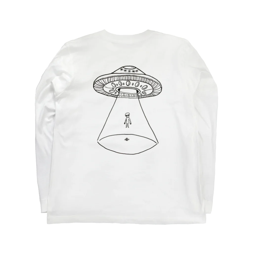 サユリアリティネオ🛸のUFOから宇宙人 ロングスリーブTシャツの裏面