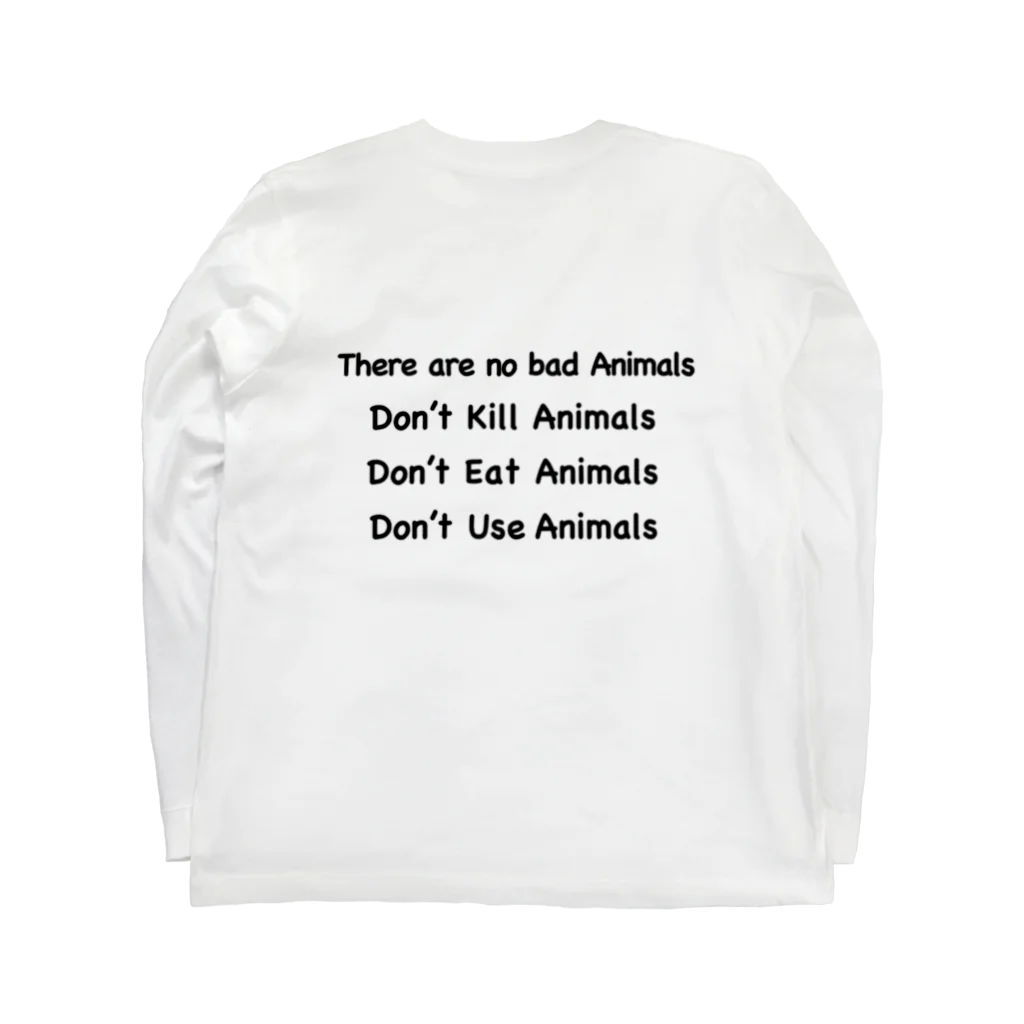 私の自己満ショップのI love animals ロングスリーブTシャツの裏面