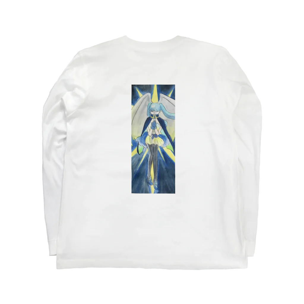 琉璃色クリエイトの蒼の天使（祈り） Long Sleeve T-Shirt :back