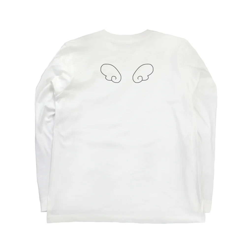 moffuuuのてんしのはね（黒） Long Sleeve T-Shirt :back