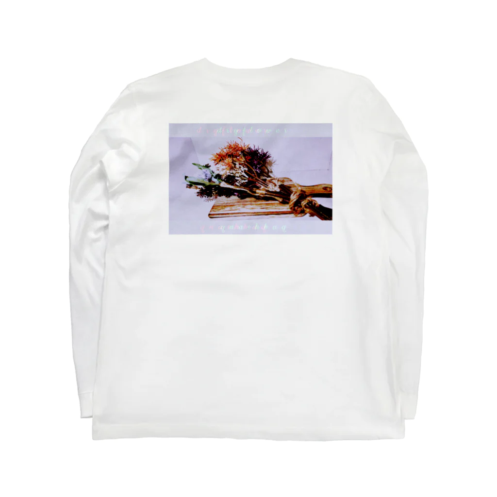 GNASHBUG・歯軋虫製作所のドライフラワー Long Sleeve T-Shirt :back