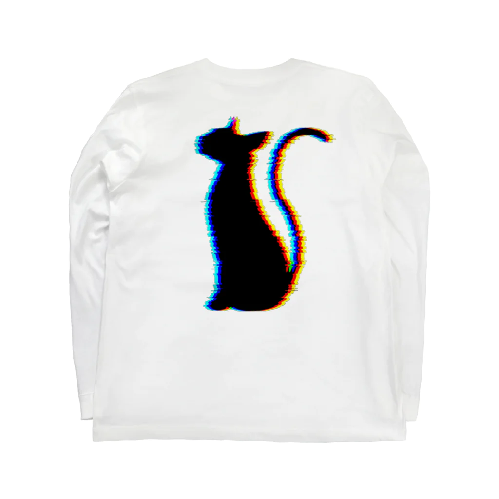 MizuriのGlitch Cat (猫グッズパーカーetc) Long Sleeve T-Shirt :back