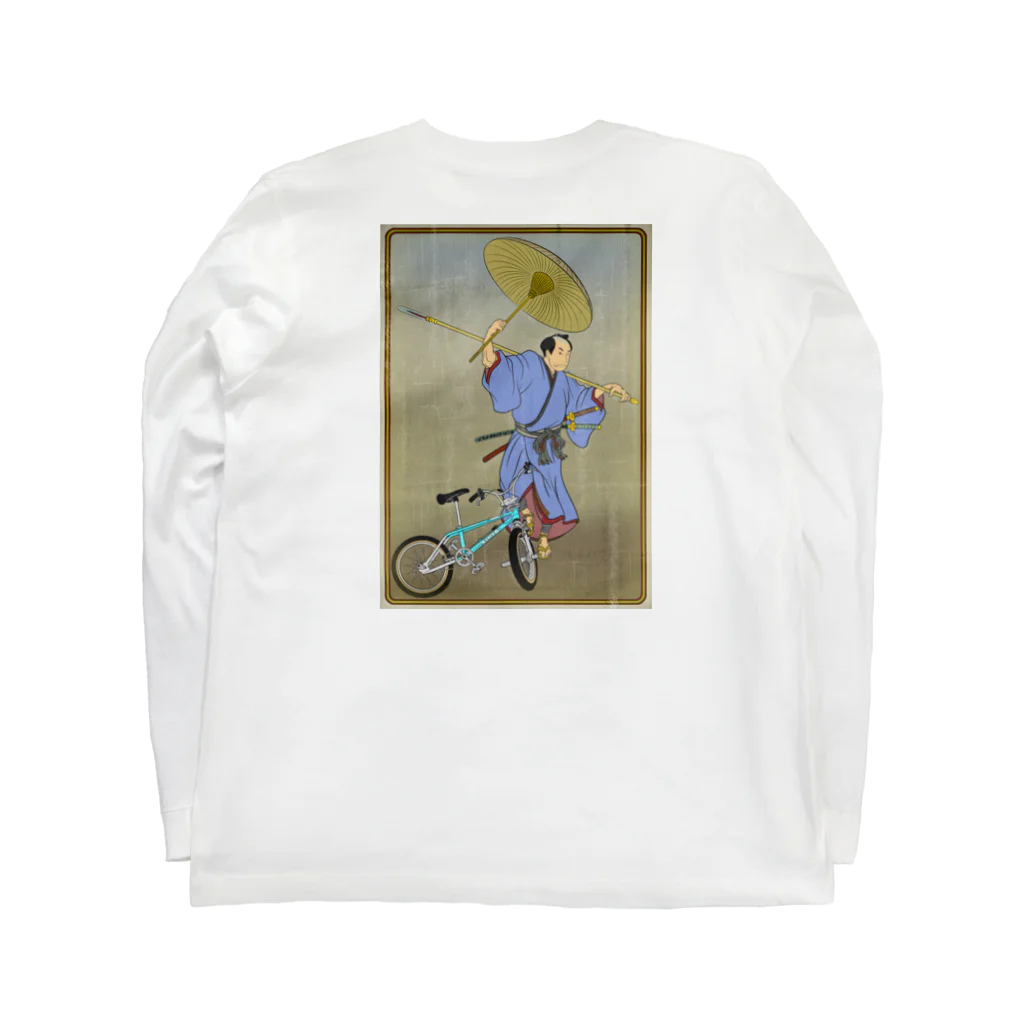 nidan-illustrationの"bmx samurai" #2 ロングスリーブTシャツの裏面