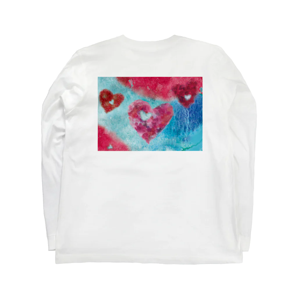 WAMI ARTの水色と赤 Long Sleeve T-Shirt :back