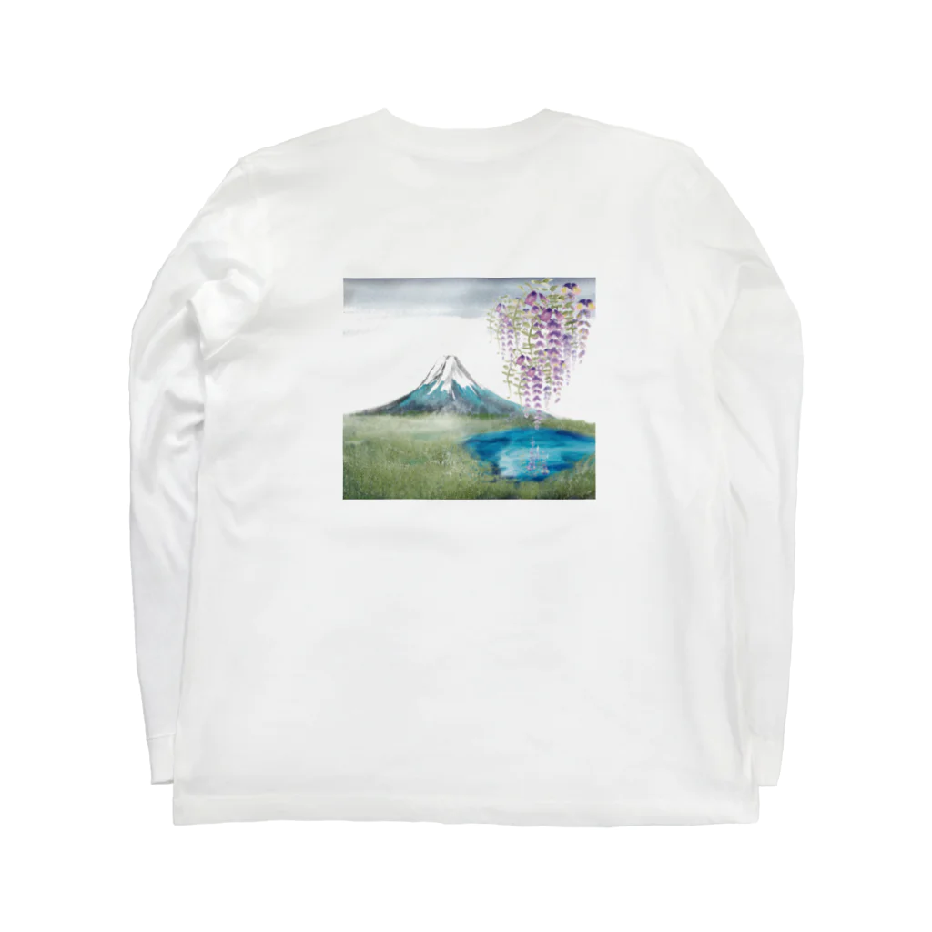 WAMI ARTの富士と藤 ロングスリーブTシャツの裏面