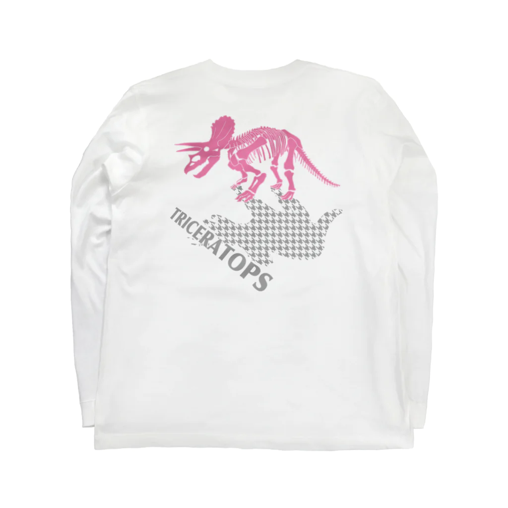 ばいたるBOXのピンクトリケラバックプリント Long Sleeve T-Shirt :back