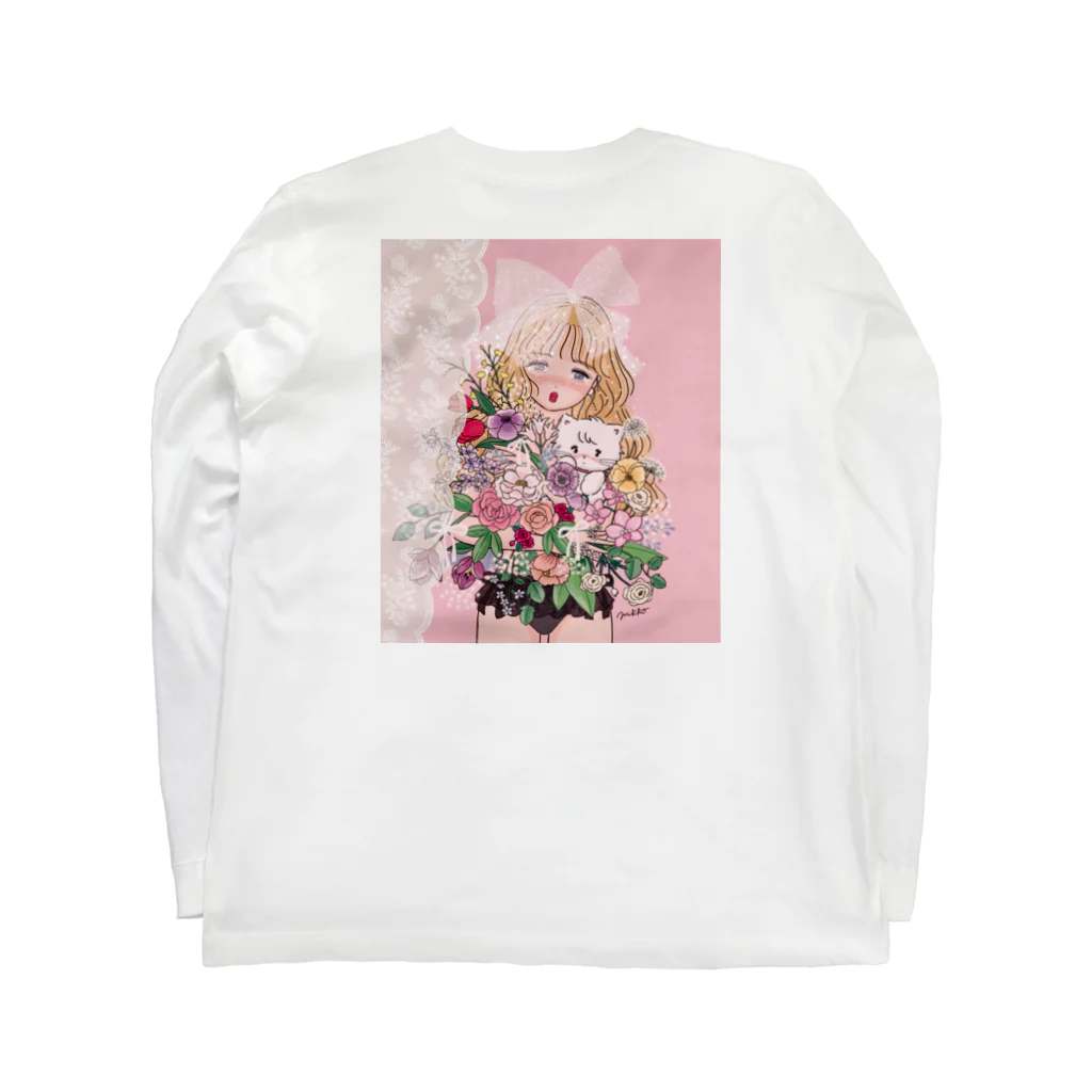 mikkoの女の子へ花束を 롱 슬리브 티셔츠の裏面