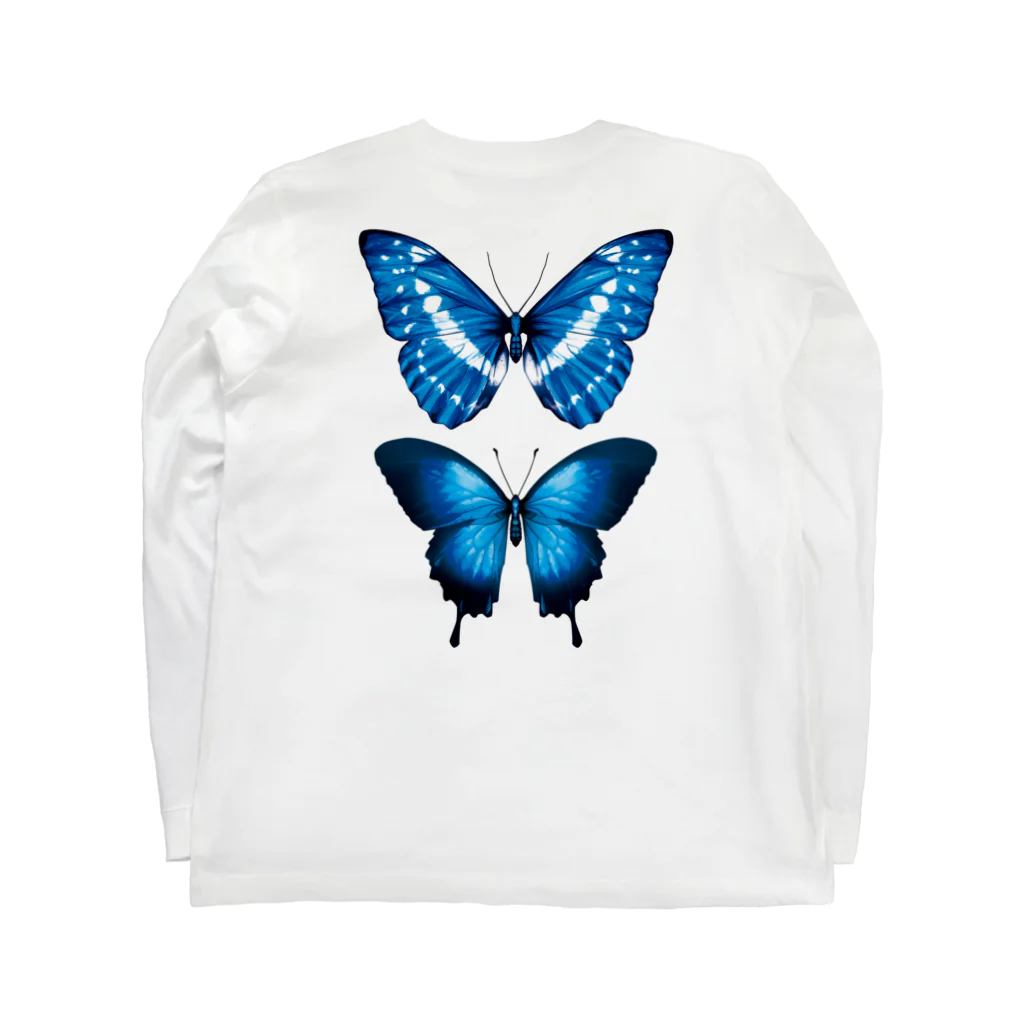 913WORKS WEB SHOP SUZURIの2種の蝶のロングスリーブ Long Sleeve T-Shirt :back