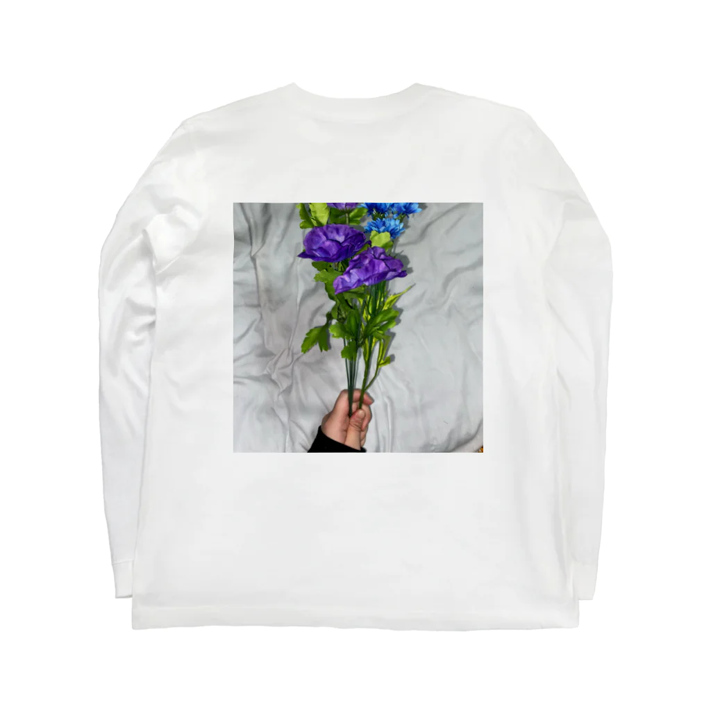 South Seaのblue Flower 롱 슬리브 티셔츠の裏面