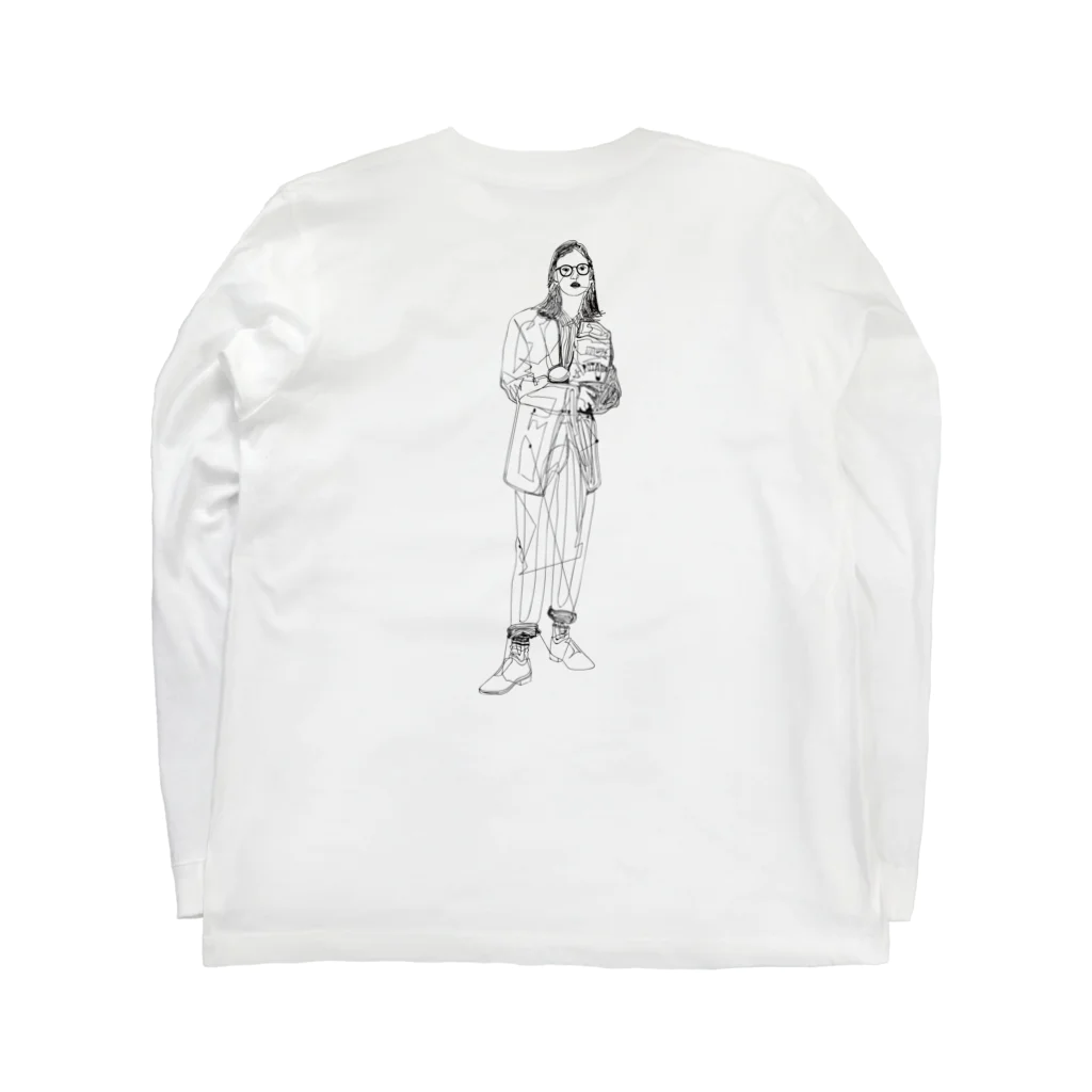 moca のamerican girl2 Long Sleeve T-Shirt :back