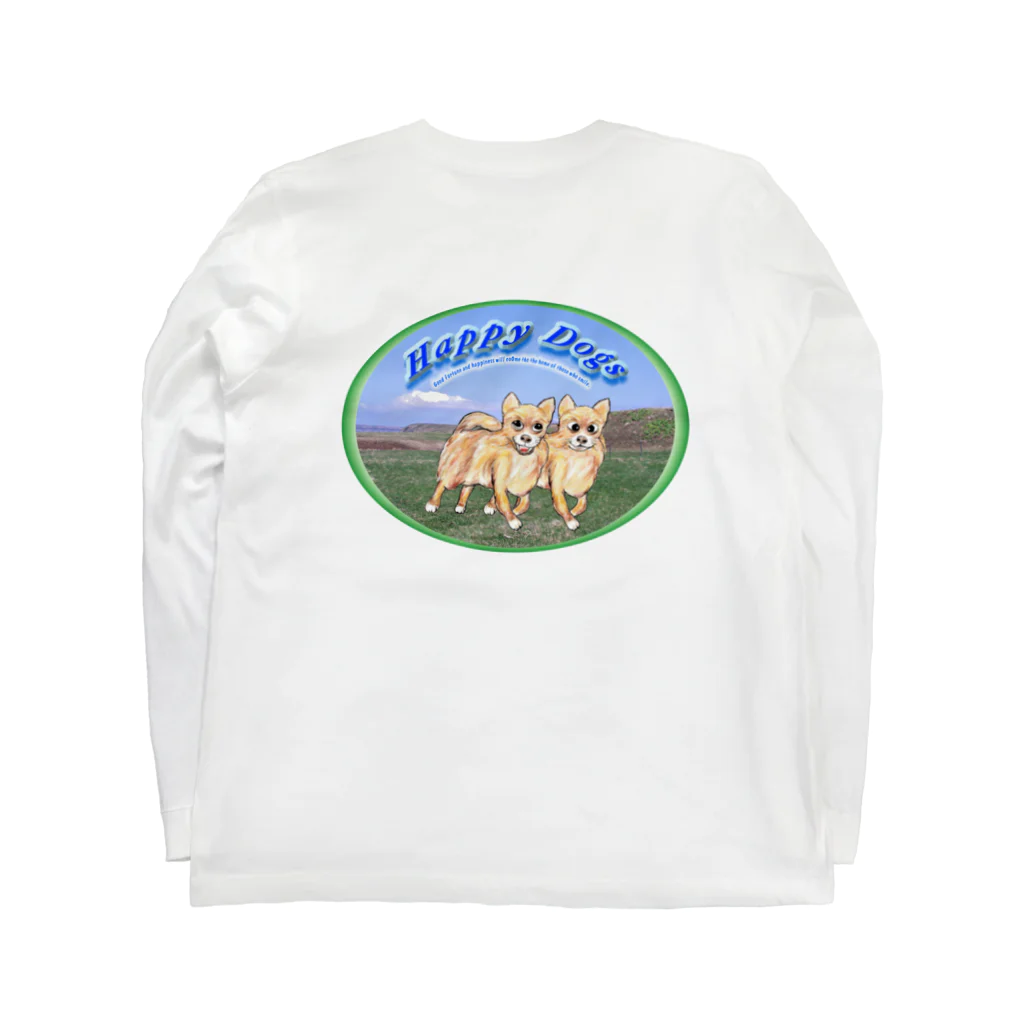 Kigaruyaのkigaruya Happy Dogs 草原 ロングスリーブTシャツの裏面
