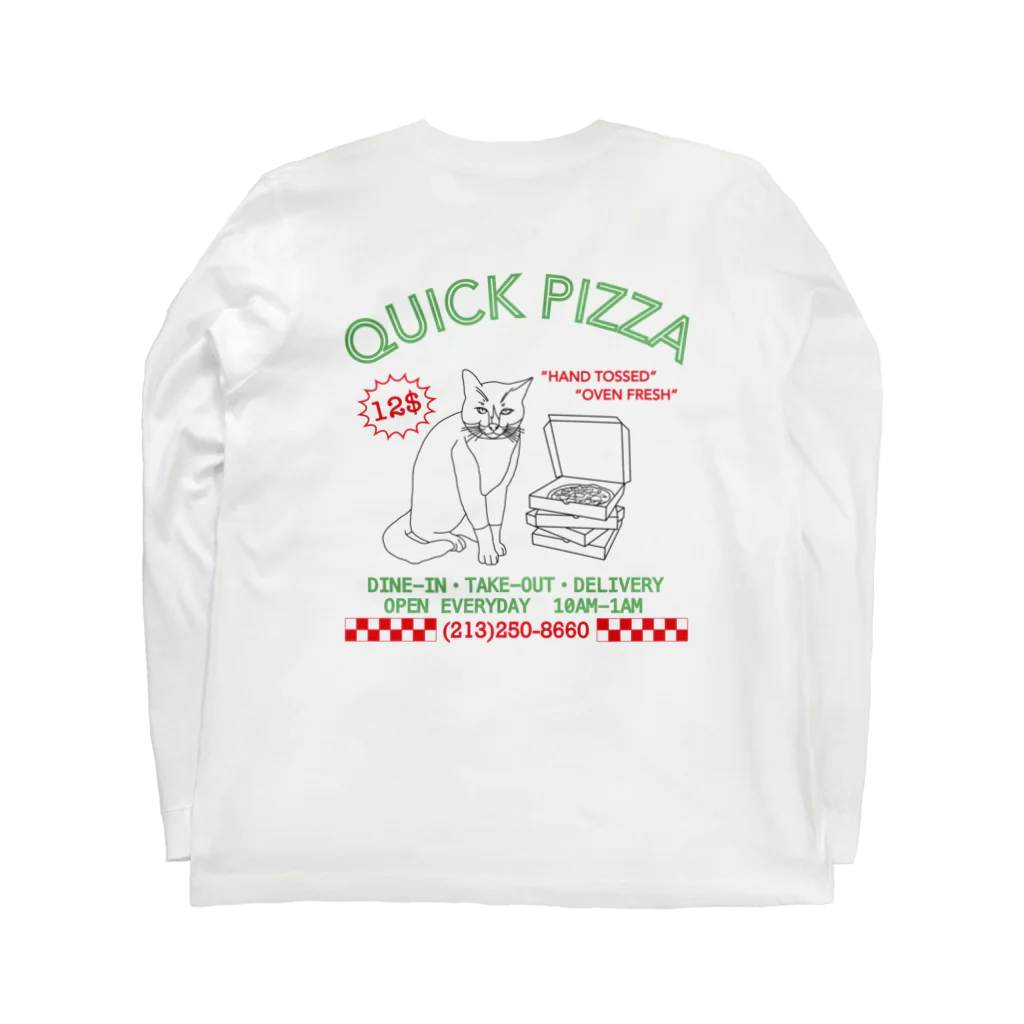 野良猫中華飯店のQUICK PIZZA UNIFORM Long Sleeve T-Shirt :back