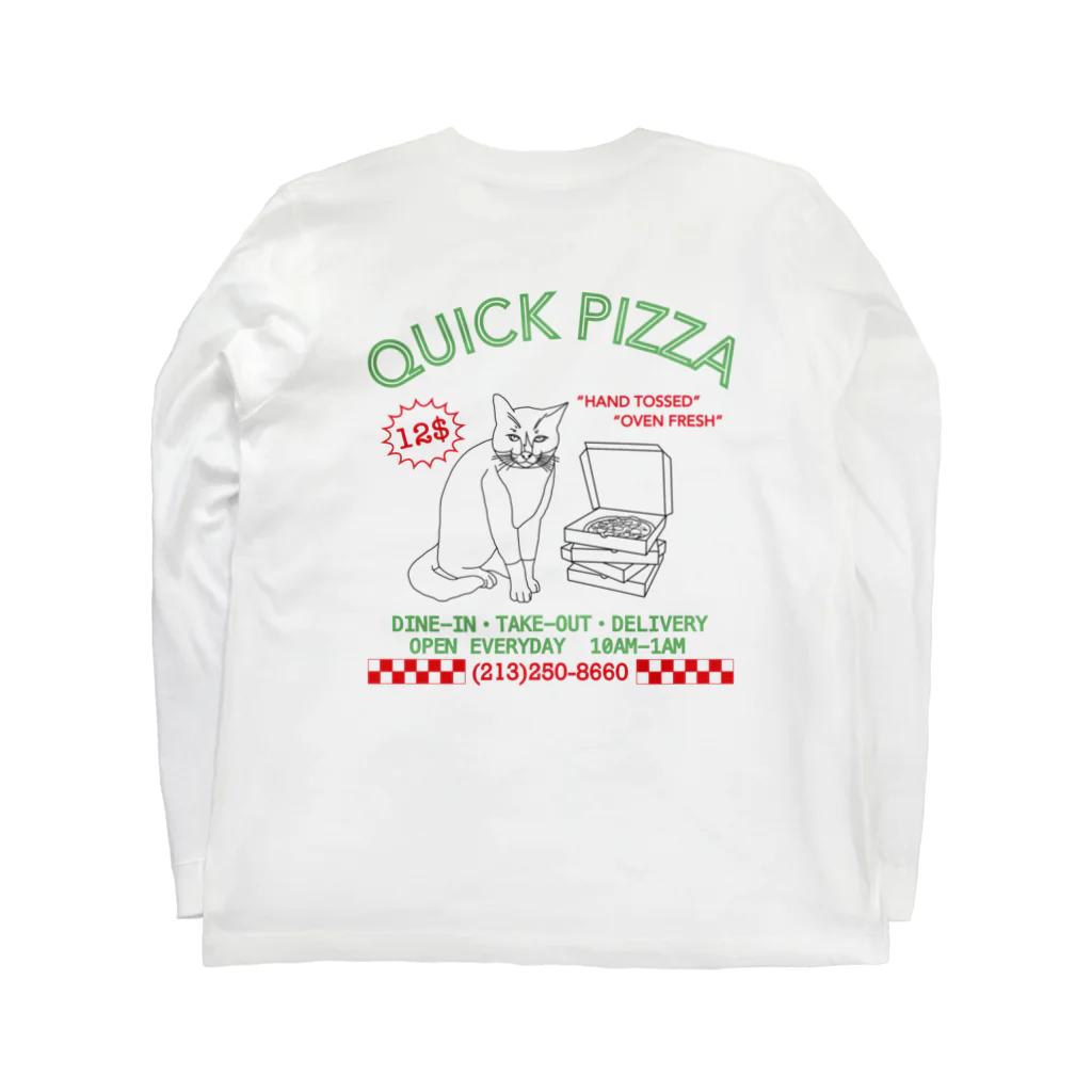 野良猫中華飯店のQUICK PIZZA UNIFORM 롱 슬리브 티셔츠の裏面