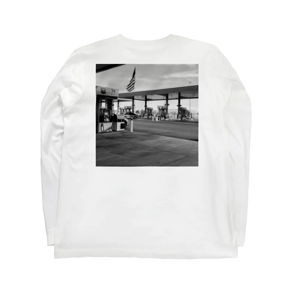 yyyのAmericaのガソリンスタンド Long Sleeve T-Shirt :back