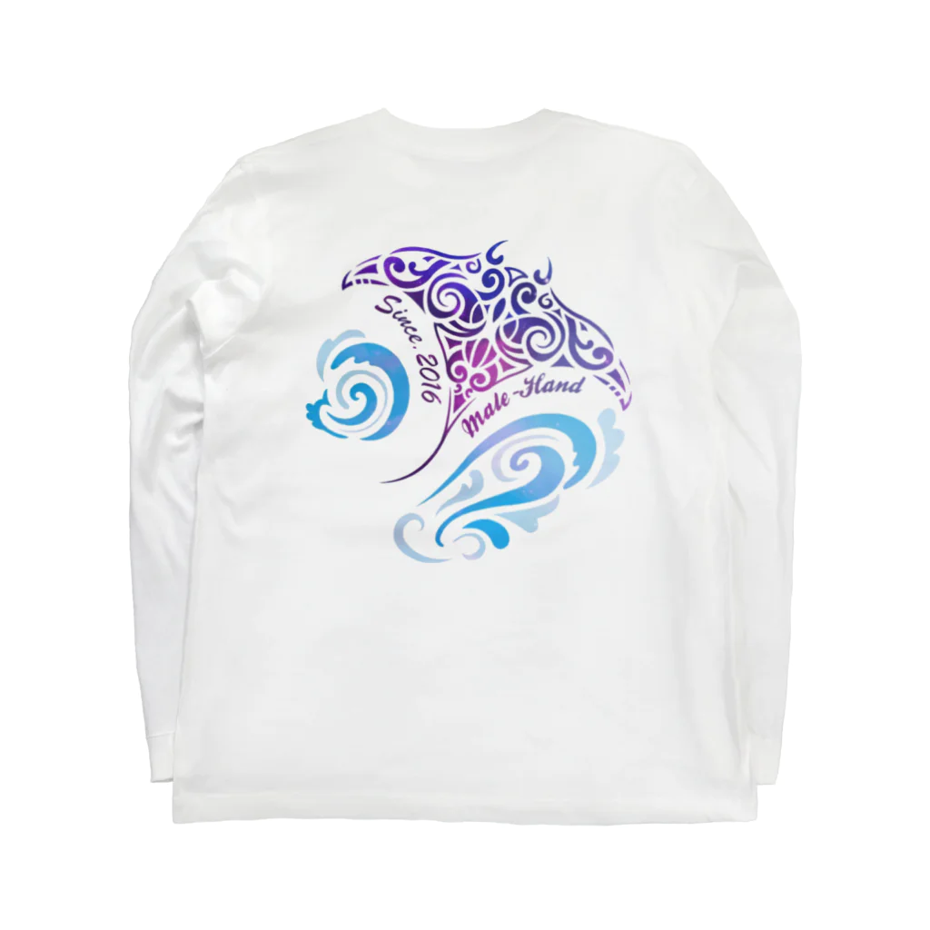 ma.le-hand〜持ち運べる海®〜ﾏﾚﾊﾝﾄﾞのオリジナルデザイン Long Sleeve T-Shirt :back