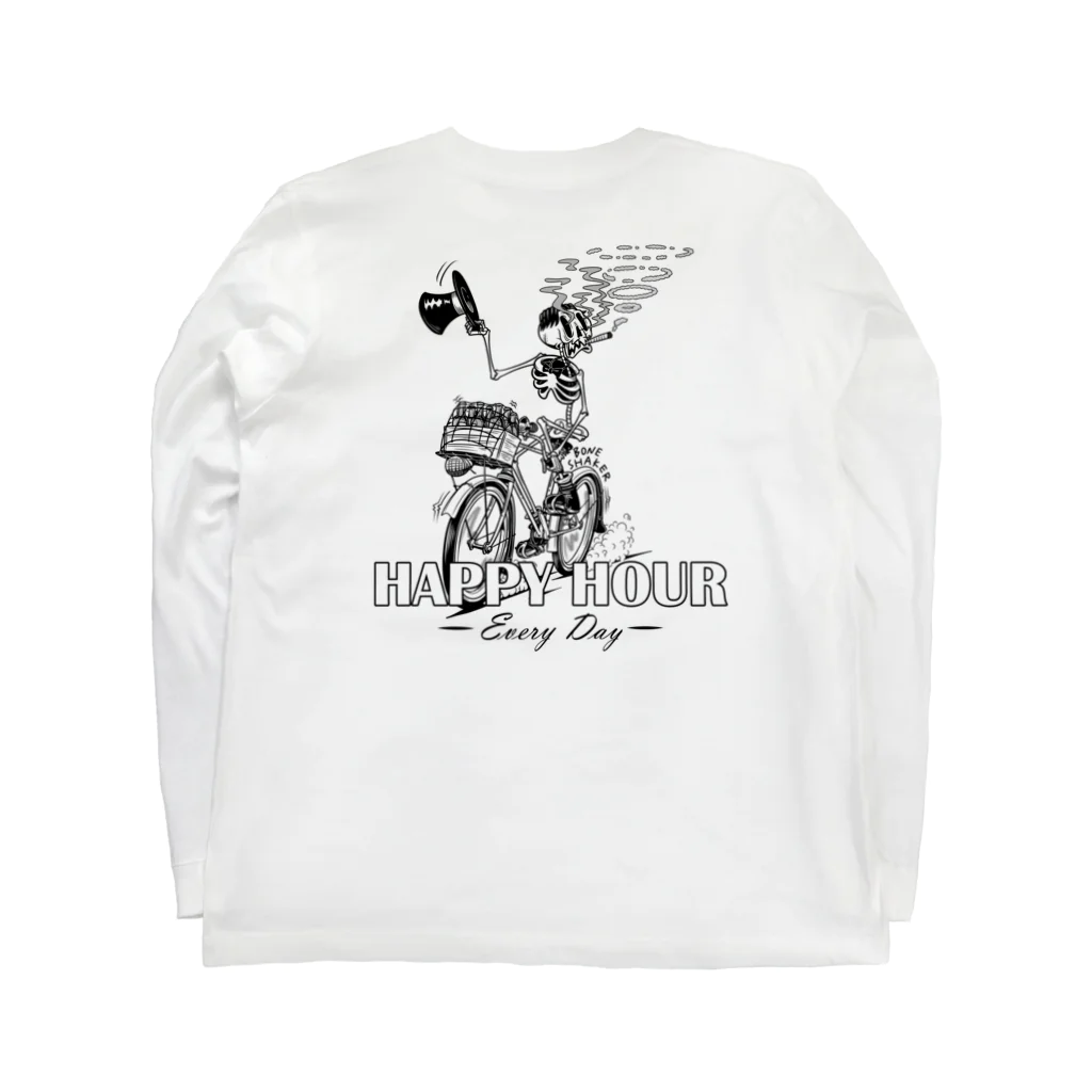 nidan-illustrationの"HAPPY HOUR"(B&W) #2 Long Sleeve T-Shirt :back