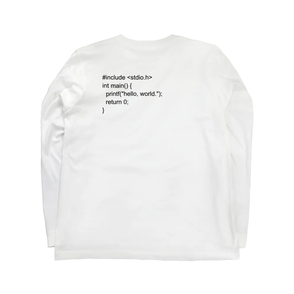 技術系ネタグッズ専門店 TADWORKSのhello, world. ロングスリーブTシャツの裏面