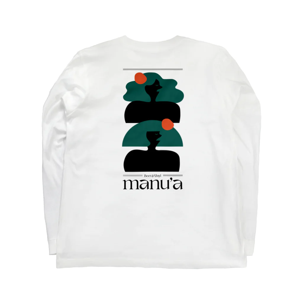 神泉manu'a beer clubのmanu'a letter  W/SIDE ロングスリーブTシャツの裏面