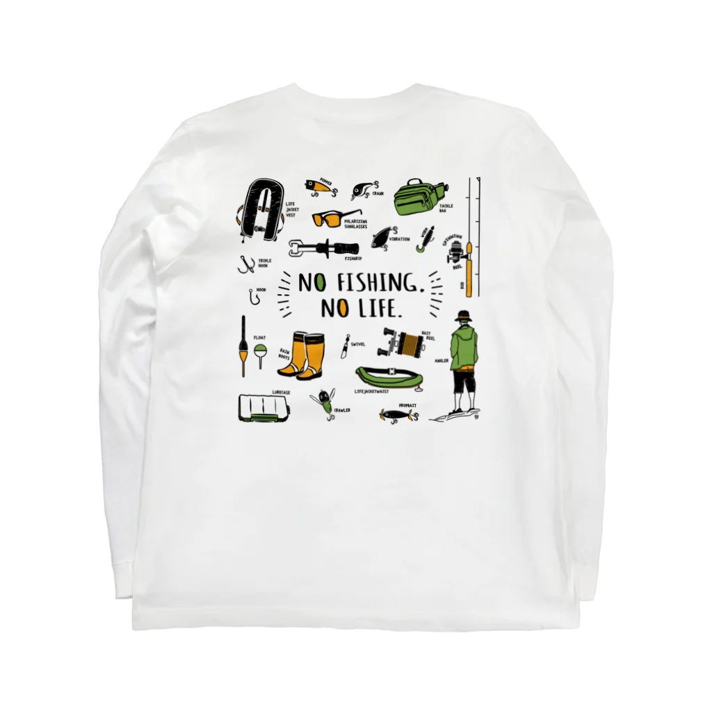 ワカボンドの【背面】釣りに行く準備 Long Sleeve T-Shirt :back