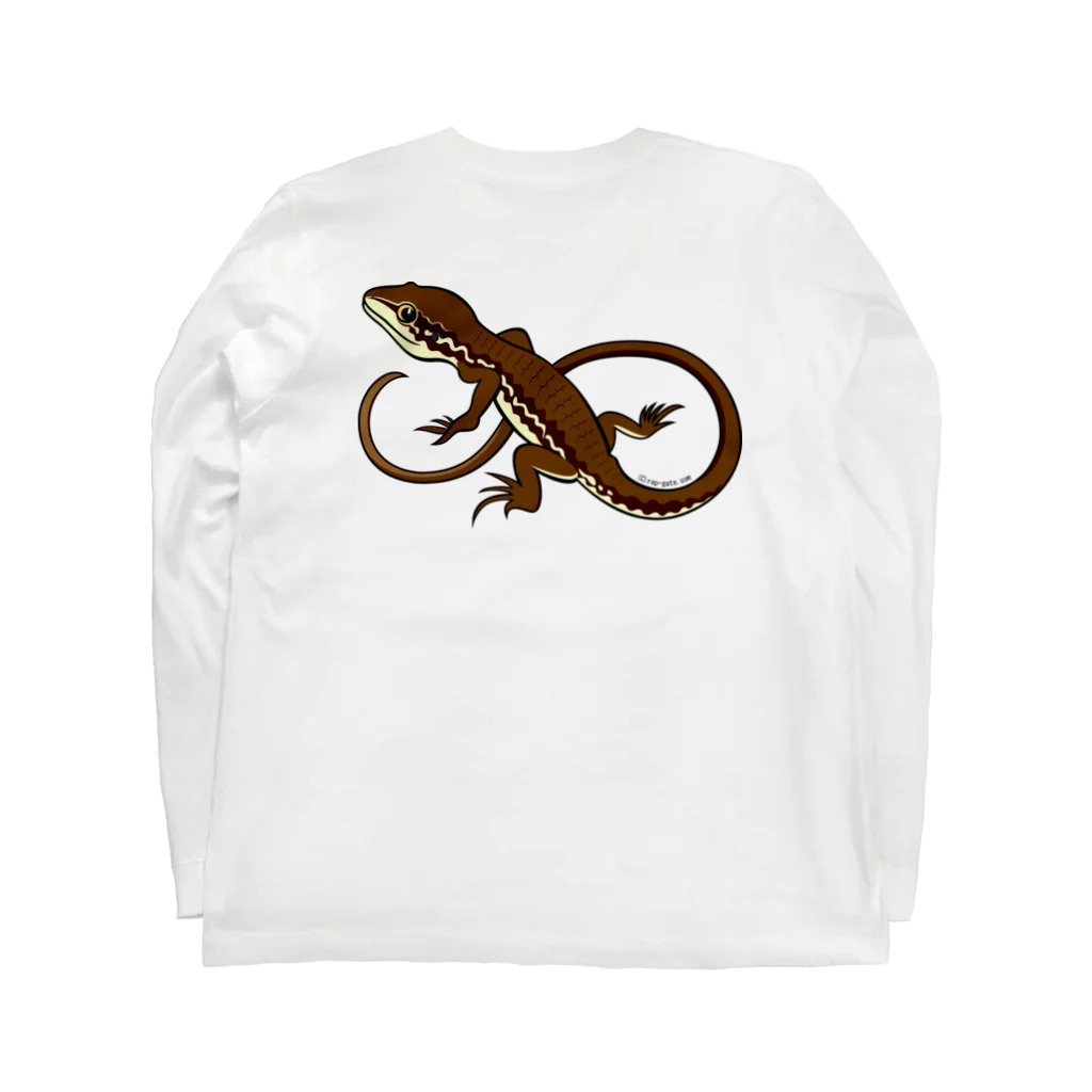 もむのふの爬虫類グッズやさんのニホンカナヘビバックプリントト Long Sleeve T-Shirt :back