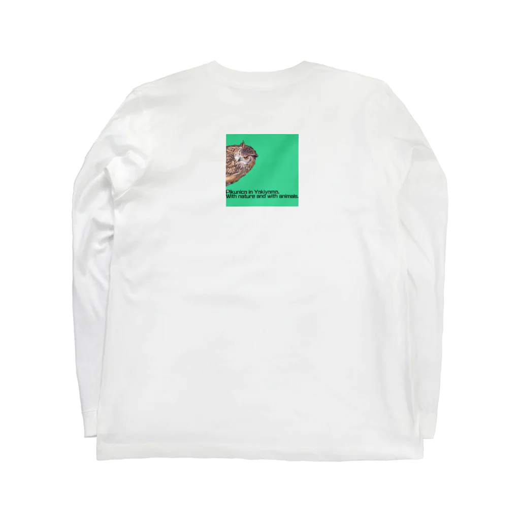 ふれあい動物園ピクニカ共和国のここだよフクロウ Long Sleeve T-Shirt :back