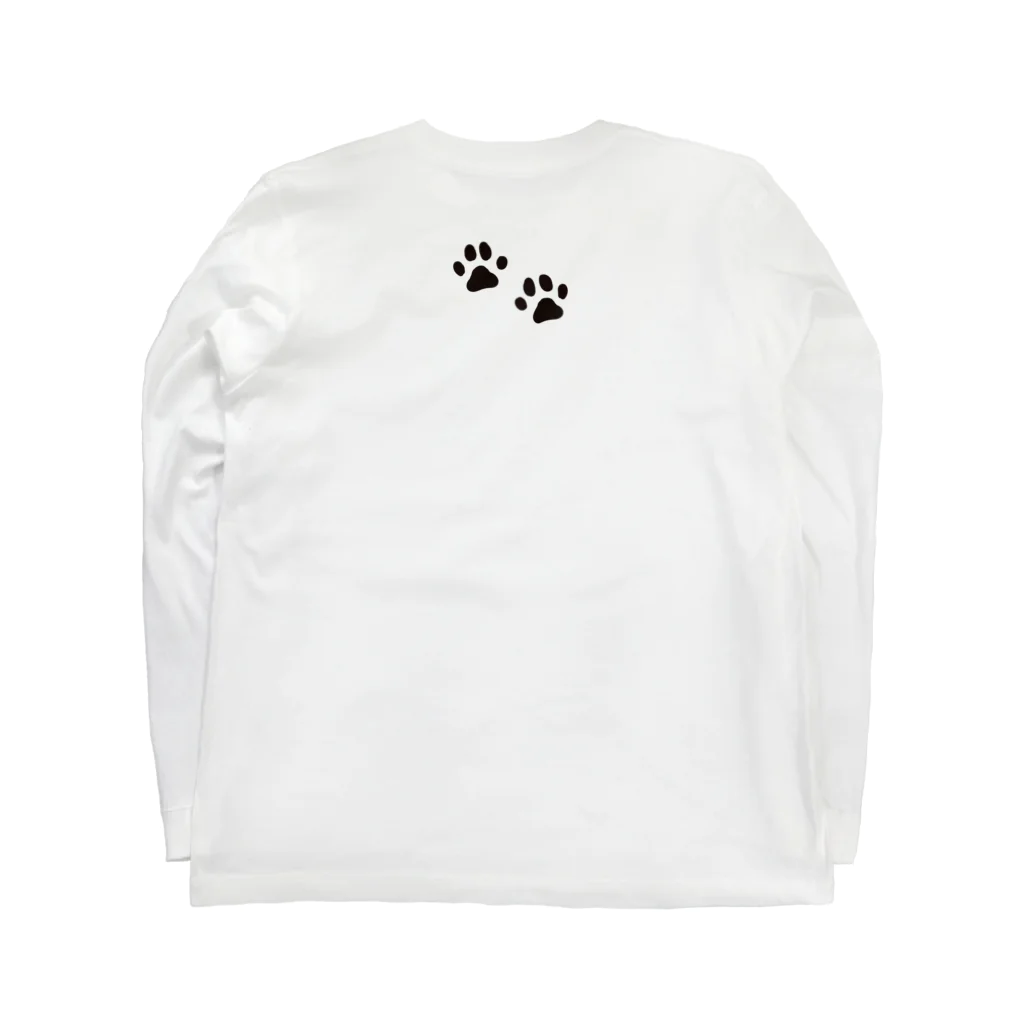 chizuruの柴犬落ちてる（茶）背景グリーン ロングスリーブTシャツの裏面