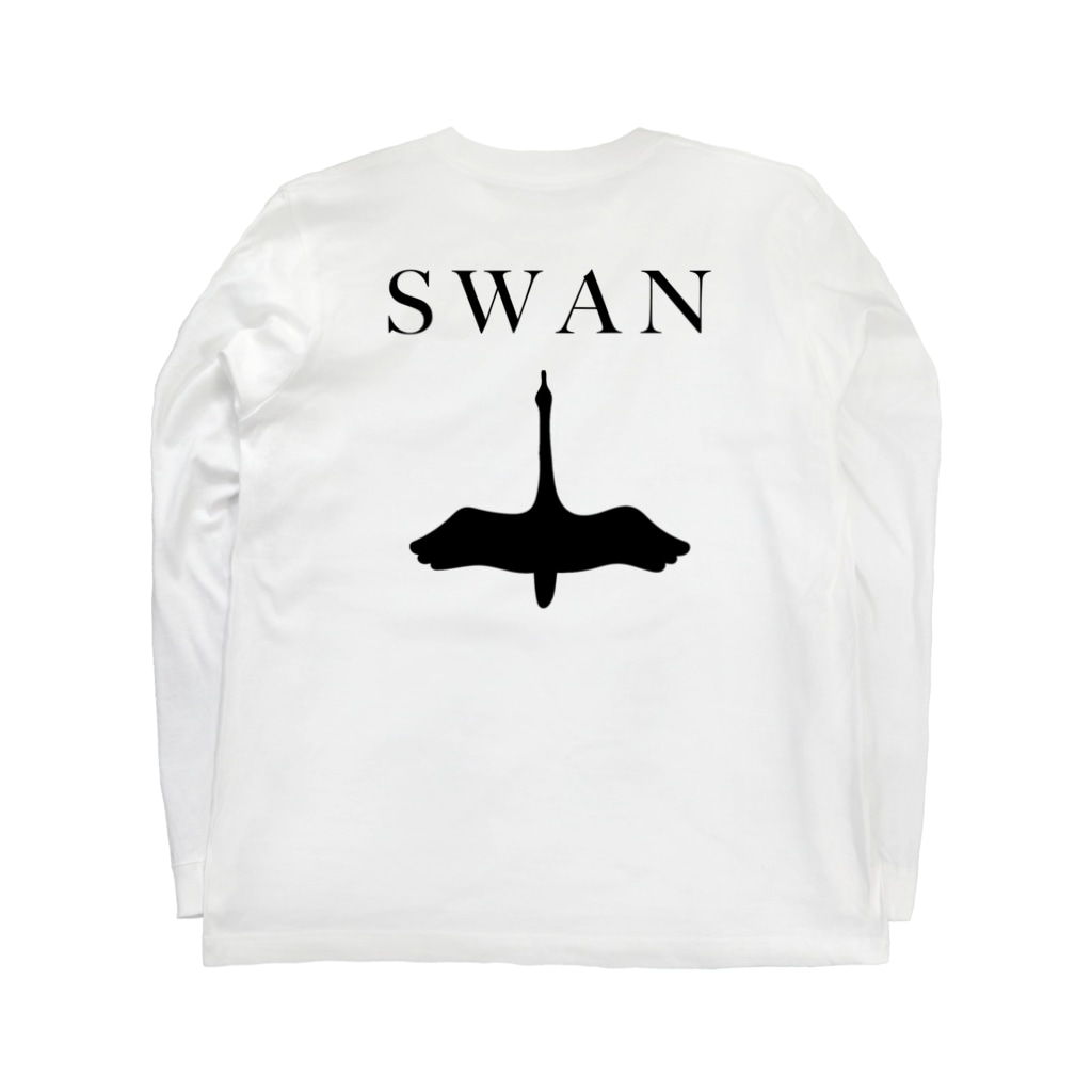 三遊亭白鳥 オフィシャルショップの黒鳥飛翔SWAN Long Sleeve T-Shirt :back
