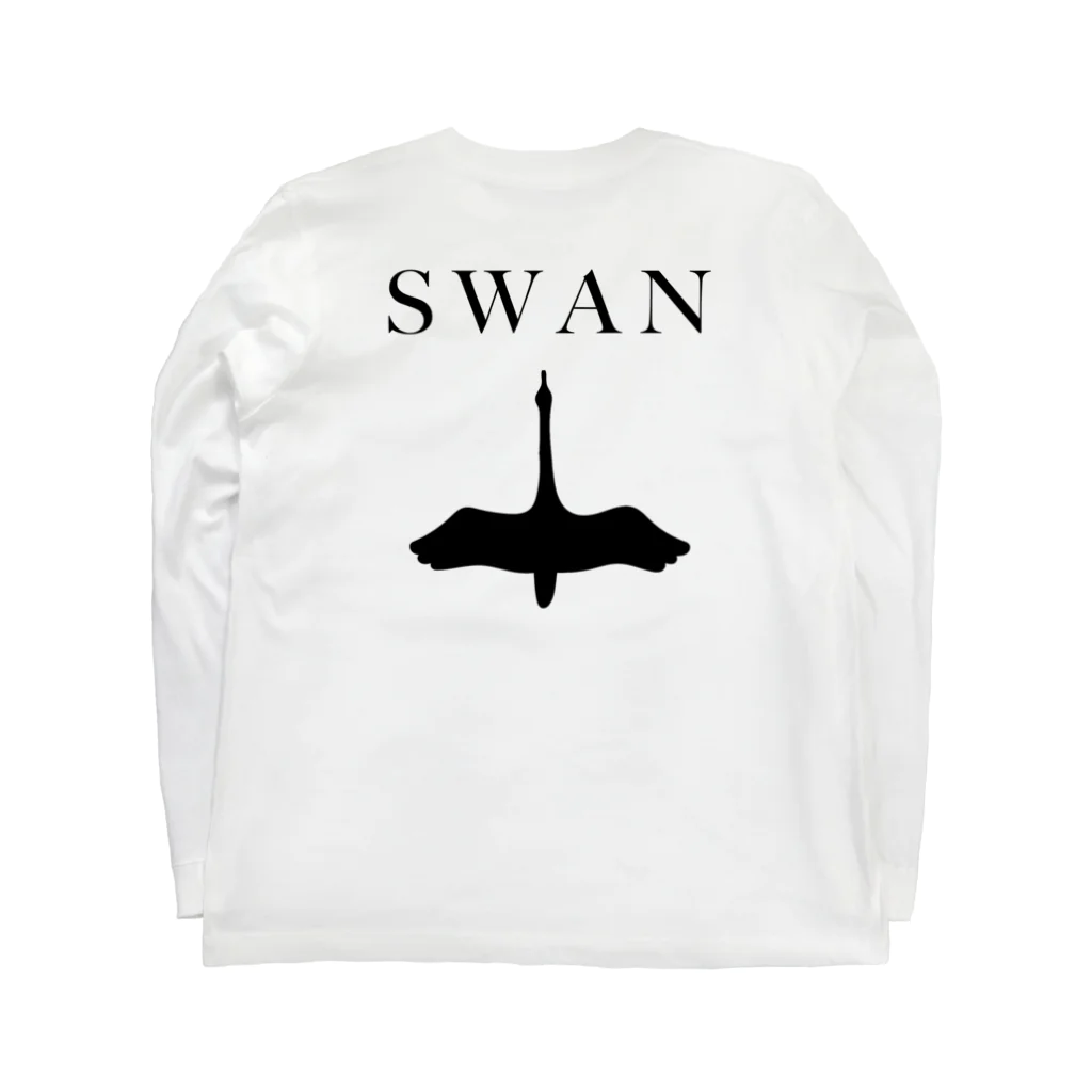 三遊亭白鳥 オフィシャルショップの黒鳥飛翔SWAN ロングスリーブTシャツの裏面