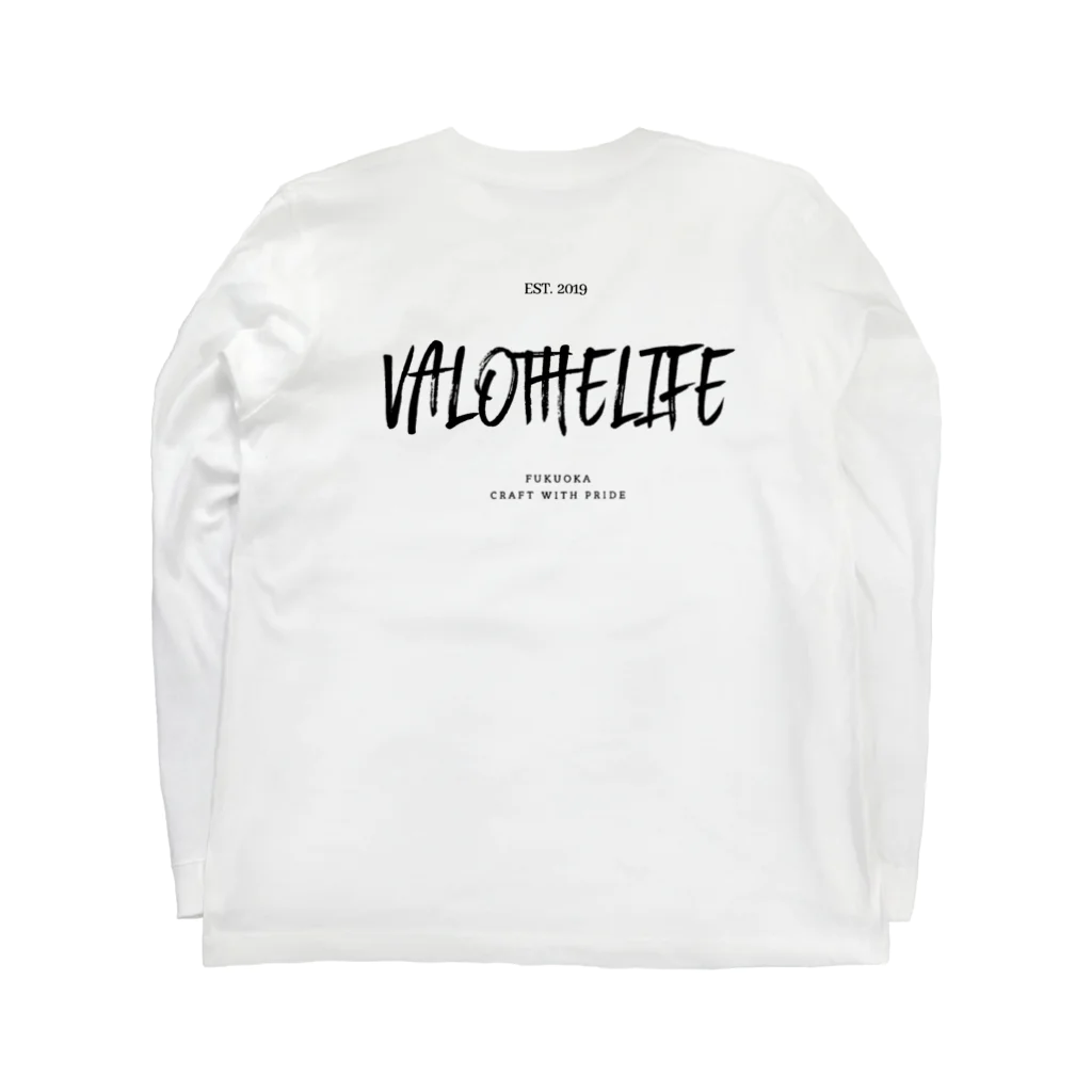 Valo collectionの手描き風　フロント&バックプリント Long Sleeve T-Shirt :back