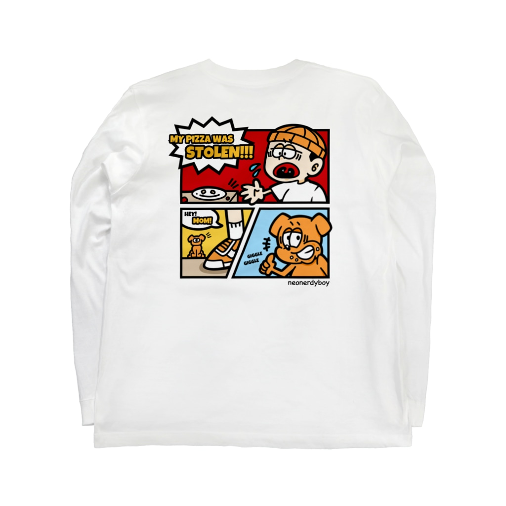Design by neonerdyboyのPIZZA COMICS L/S Tee Long Sleeve T-Shirt :back