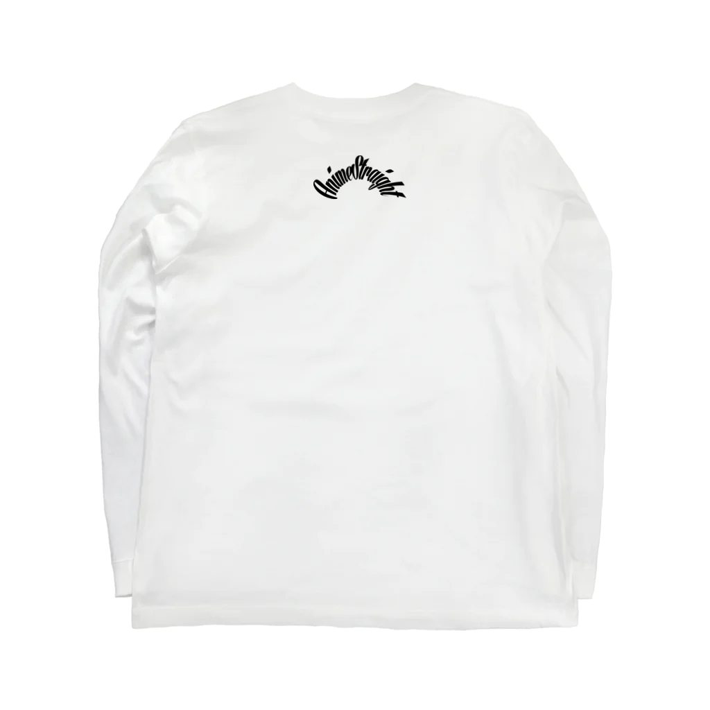 鶴舞攻校購買部のサタデーモーニングクラブ 白×黒 Long Sleeve T-Shirt :back