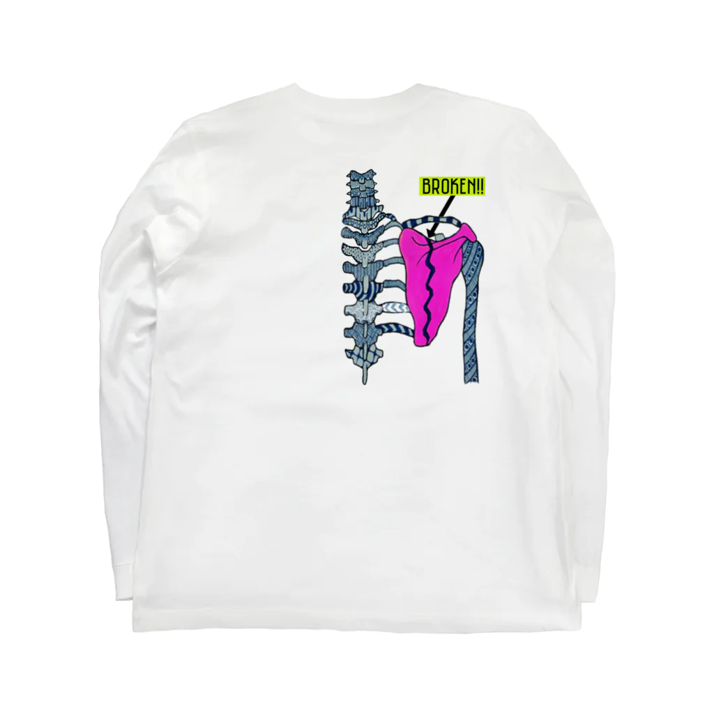 WOIWOIWOIの肩甲骨骨折くん Long Sleeve T-Shirt :back