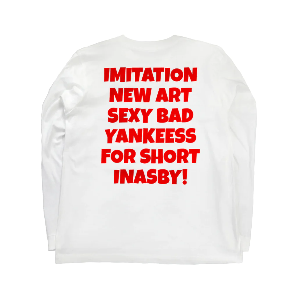 INASBY 髑髏毒郎の対馬方言ボサボサちゃん合体 Long Sleeve T-Shirt :back