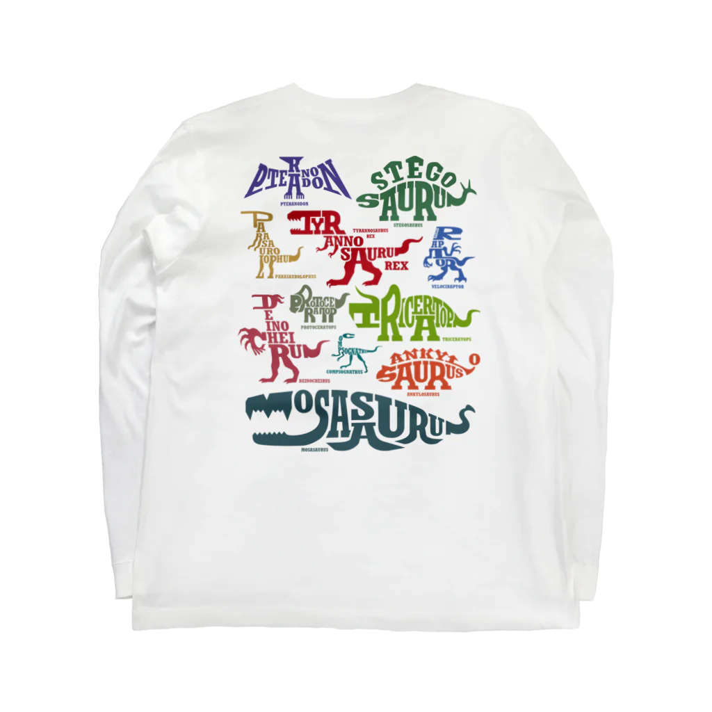 100cafeのモササウルス Long Sleeve T-Shirt :back