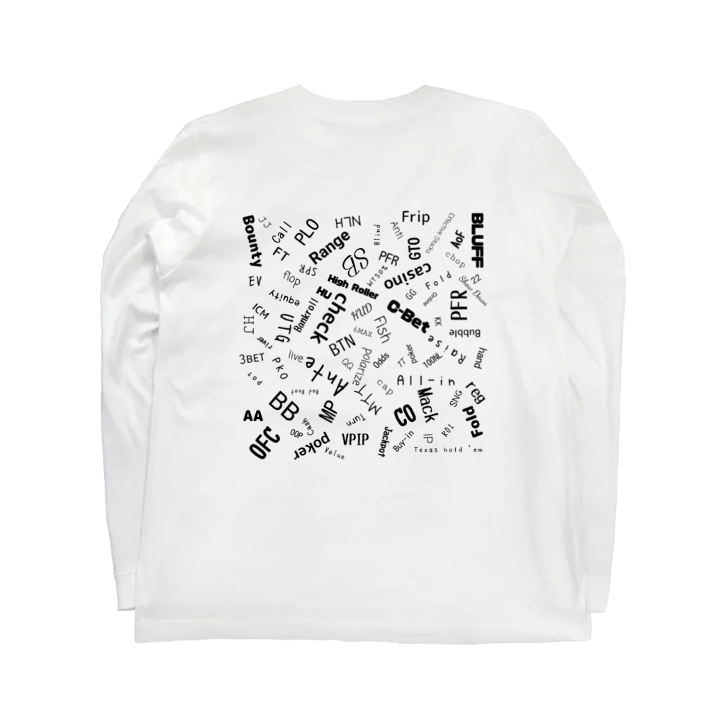 ぴーすけ🃏【ポーカーグッズ】のポーカー用語デザイン Long Sleeve T-Shirt :back