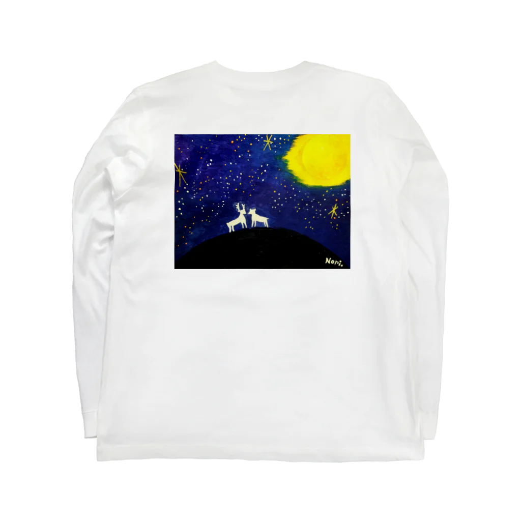 norinori819の鹿と星空　背面 ロングスリーブTシャツの裏面